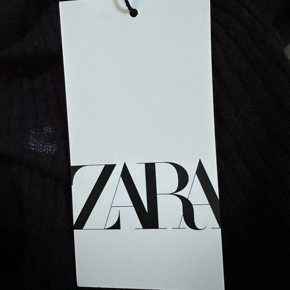 NWT Zara Black Sheer Turtleneck Sweater - Medium - Picture 7 of 9